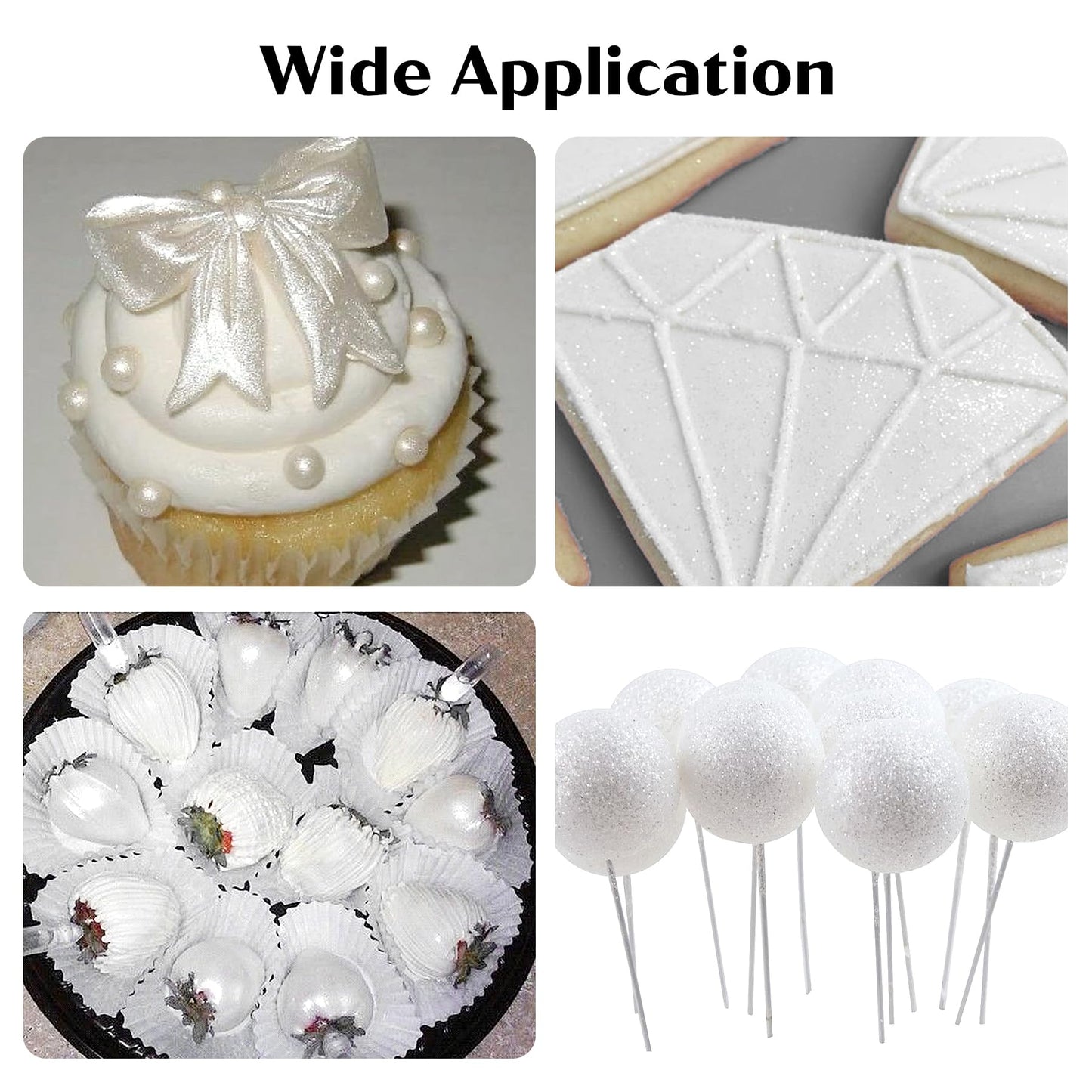 White Edible Glitter For Cocktails - 6G White Luster Dust Edible Drink Glitter Food Grade Metallic Shimmer Powder Cake Sprinkles