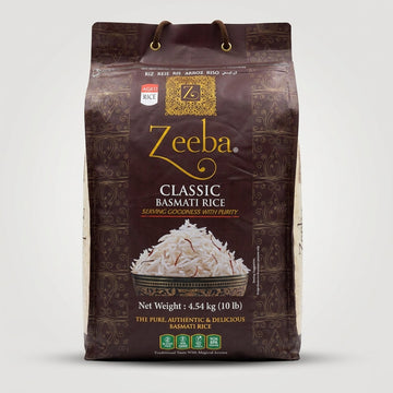 Zeeba Classic Basmati Rice 10 lb - Aged Indian Premium Long Grain