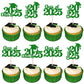 30 PCS Class of 2025 Cupcake Toppers Glitter Graduation Cap Cupcake Picks for 2025 High School Graduation Theme Party Cake Decor