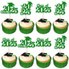30 PCS Class of 2025 Cupcake Toppers Glitter Graduation Cap Cupcake Picks for 2025 High School Graduation Theme Party Cake Decor