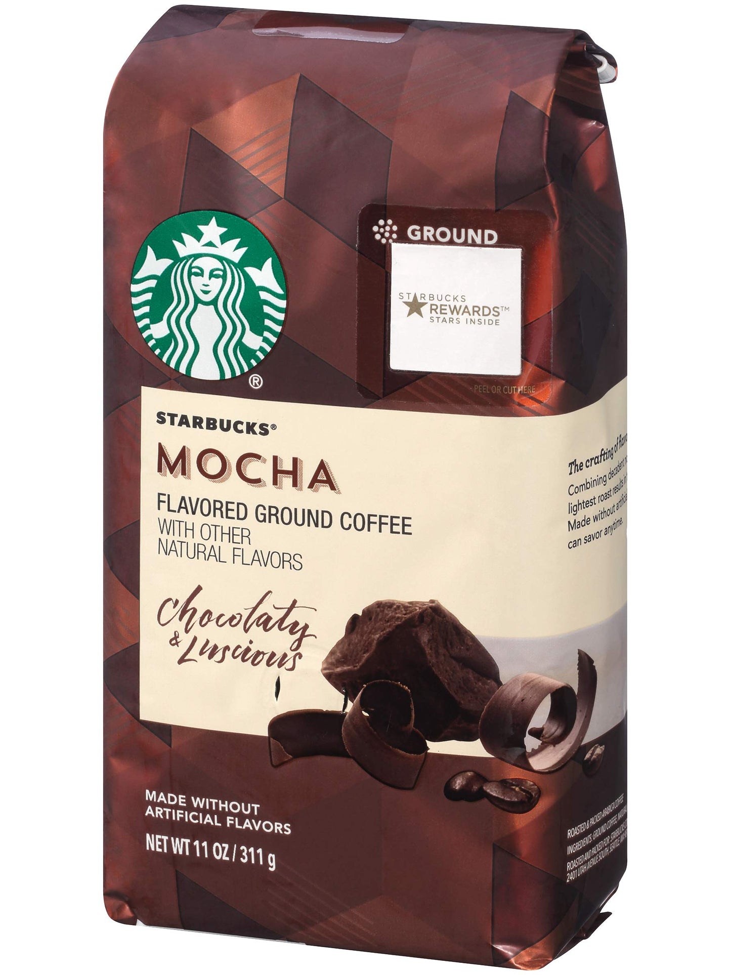 Starbucks Flavored Ground Coffee, Mocha, 11 Ounce, Pack of 3, Model 011022938