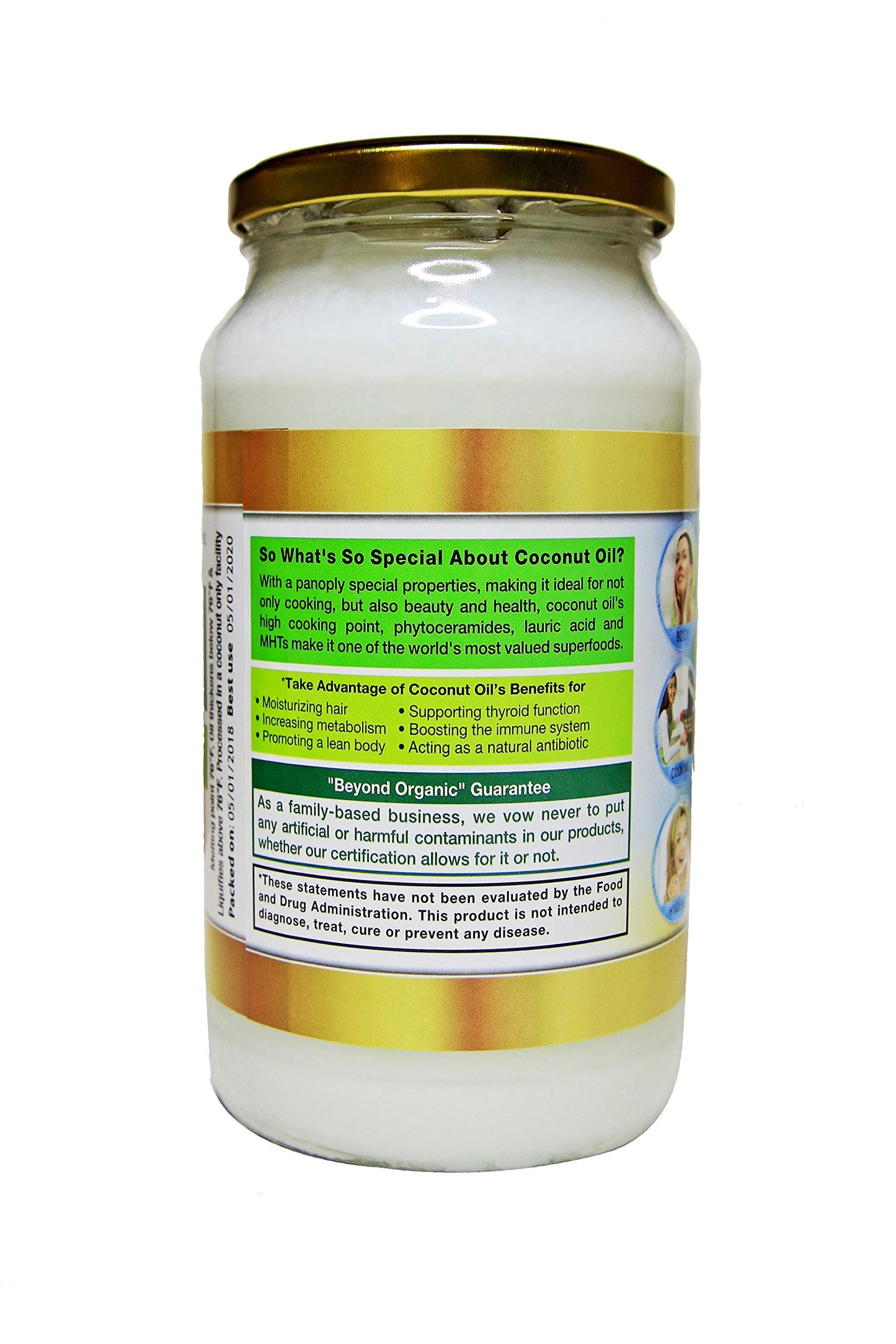 Coconut Country Living Extra Virgin Coconut Oil - Cold Pressed, Unrefined, 33.81 oz, 2.11 lb, Keto & Paleo Friendly