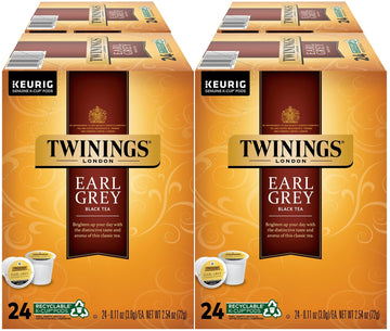Twinings Earl Grey K-Cup Pods For Keurig, Caffeinated Black Tea Flavoured With Citrus And Bergamot, 24 Count (Pack Of 4)