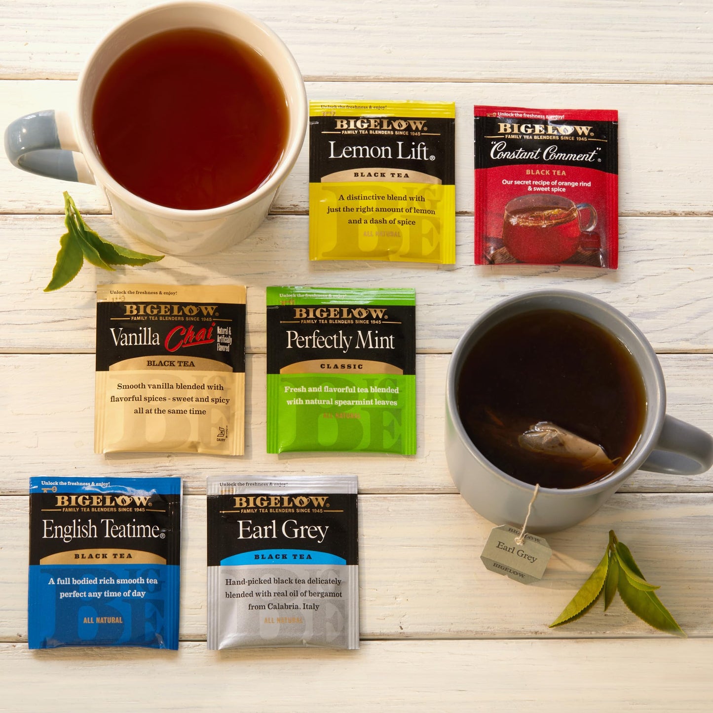 Bigelow Tea Black Tea 6 Flavor Variety Pack, Caffeinated Tea With Mint, Lemon, Constant Comment, English Teatime, Earl Grey, And Vanilla Chai, 20 Count Box (Pack Of 6), 120 Total Tea Bags