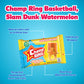 Champ Ring Basketball, Slam Dunk Watermelon - Sweet Watermelon Flavored Candy Rings - Individually Wrapped - No Artificial Color