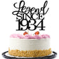 Migeaks legend since 1934 cake topper 90th birthday happy birthday cake topper men and women cheer 90 years old handmade black g