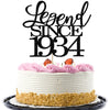 Migeaks legend since 1934 cake topper 90th birthday happy birthday cake topper men and women cheer 90 years old handmade black g