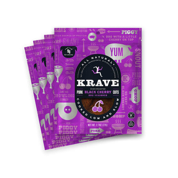 Krave All Natural Pork Jerky, Black Cherry Bbq - Protein Packed Snacks Roasted For Maximum Flavor - Premium Tender Meat Cuts - G