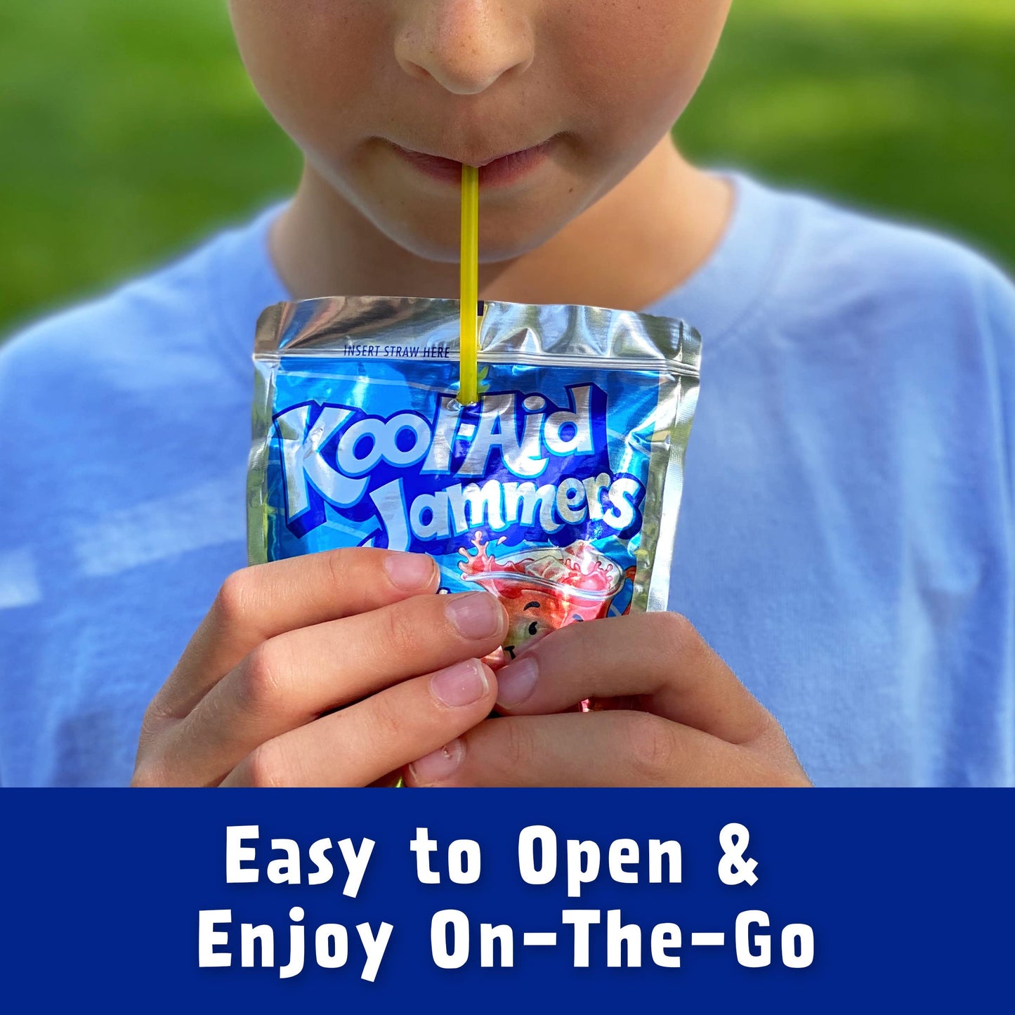 Kool-Aid Jammers Blue Raspberry Drink Pouches, 10 ct Box, 6 fl oz each, 60 fl oz total