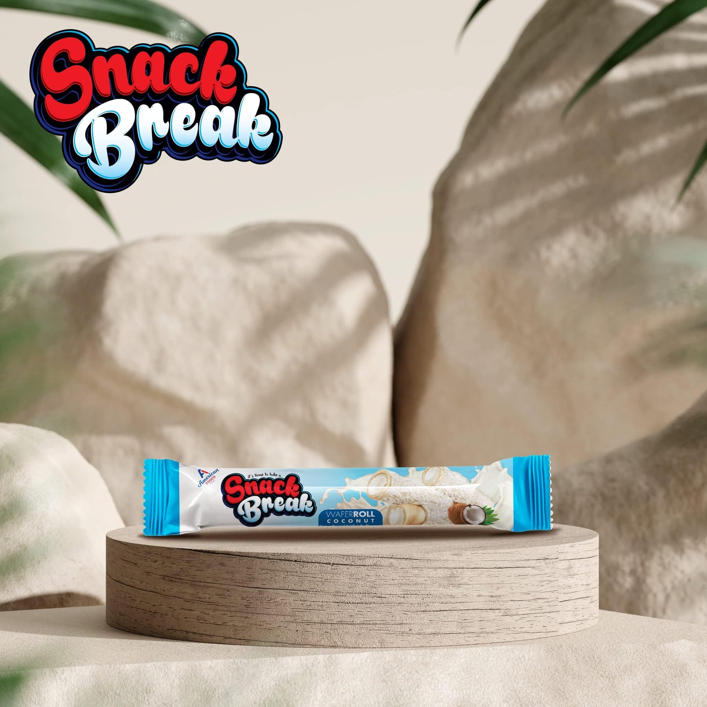 Snack Break Coconut Rolled Wafers, Individually Wrapped, Wafer Rolls With Creamy Coconut Filling, Snacks For Kids & Adults, 24 I