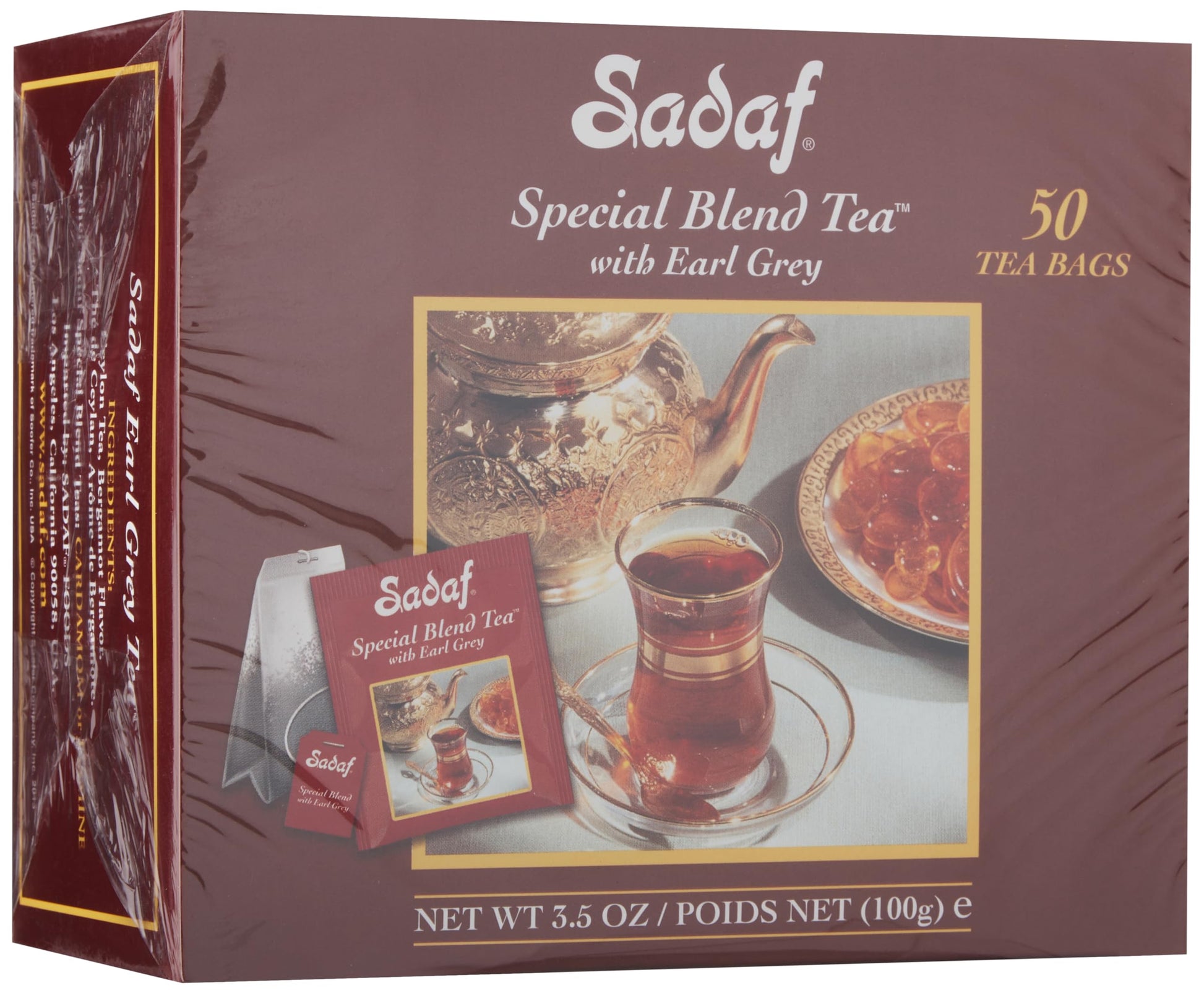 Sadaf Earl Grey Tea Bags  Special Blend Earl Grey Ceylon Black Tea  Product Harvested In Sri Lanka  50 Bags (Pack Of 1)
