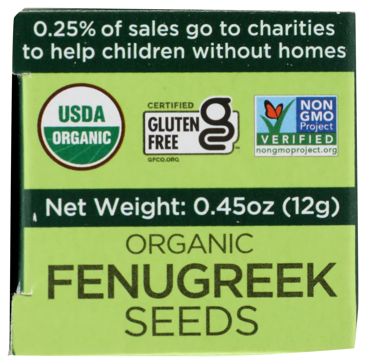 Spicely Organic Fenugreek Seeds Whole 0.45 Ounce Ecobox Certified Gluten Free
