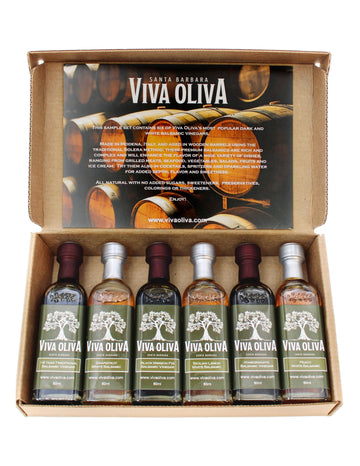 Viva Oliva Balsamic Vinegar Variety Gift Set - 6 x 60ml (2oz) - Barrel aged premium balsamics made in Modena, Italy (18 Year Tra