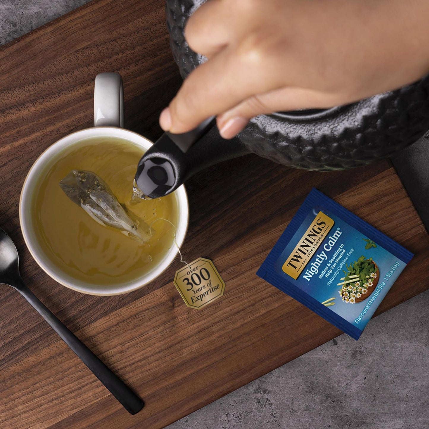 Twinings Nightly Calm Herbal Tea - Spearmint & Lemongrass, Caffeine-Free, 20 Count (Pack of 6)