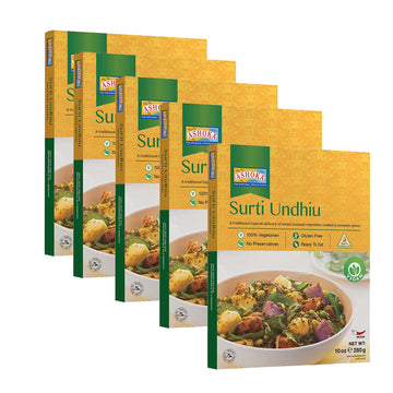 Ashoka Microwavable Meals 1932, Plant-Based Curry, Mixed Vegetables, All-Natural Entrees, Surti Undhiu, Kosher Certified, Tradit