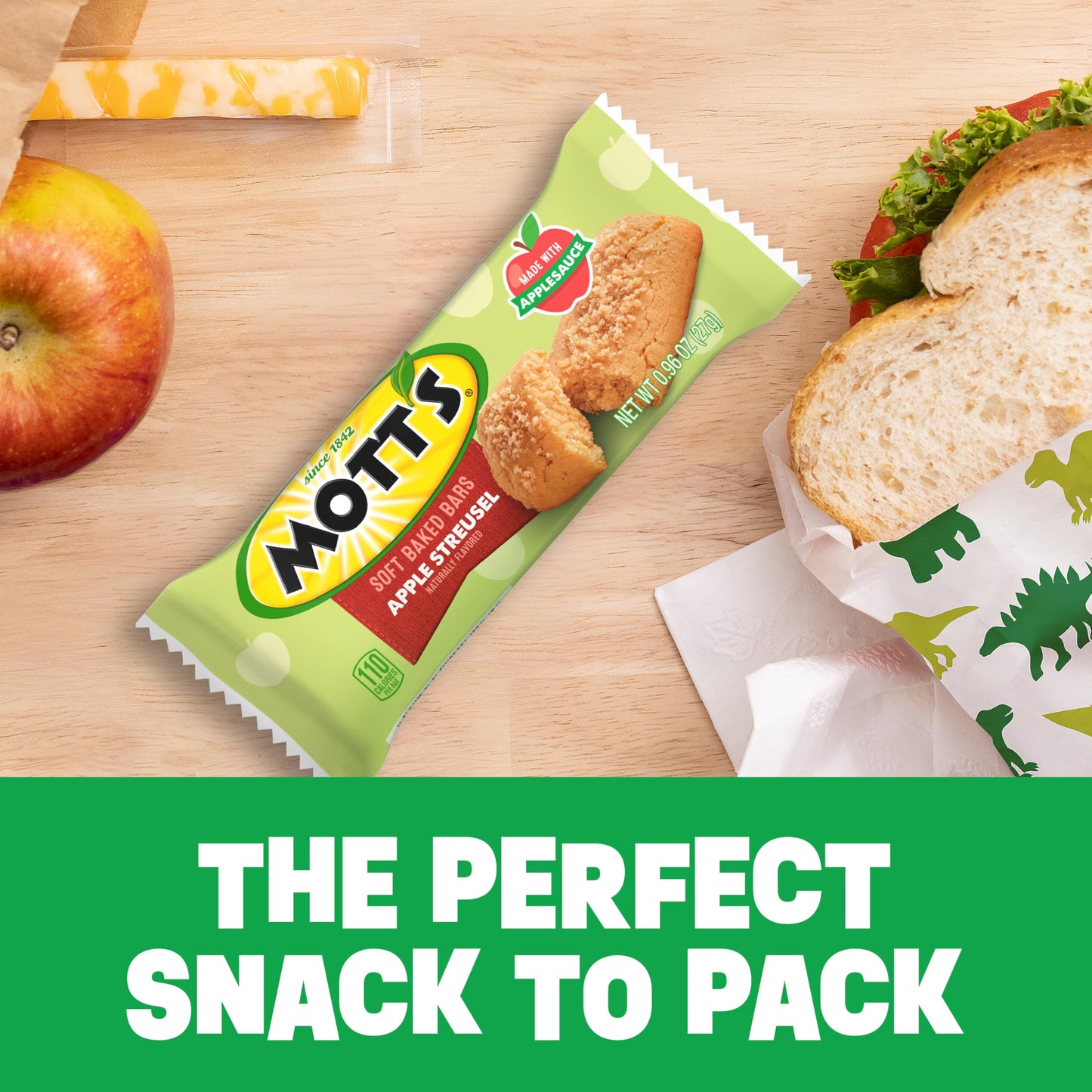 Mott'S Soft Baked Bars, Apple Streusel, Made With Applesauce, 6 Count, 5.76 Oz