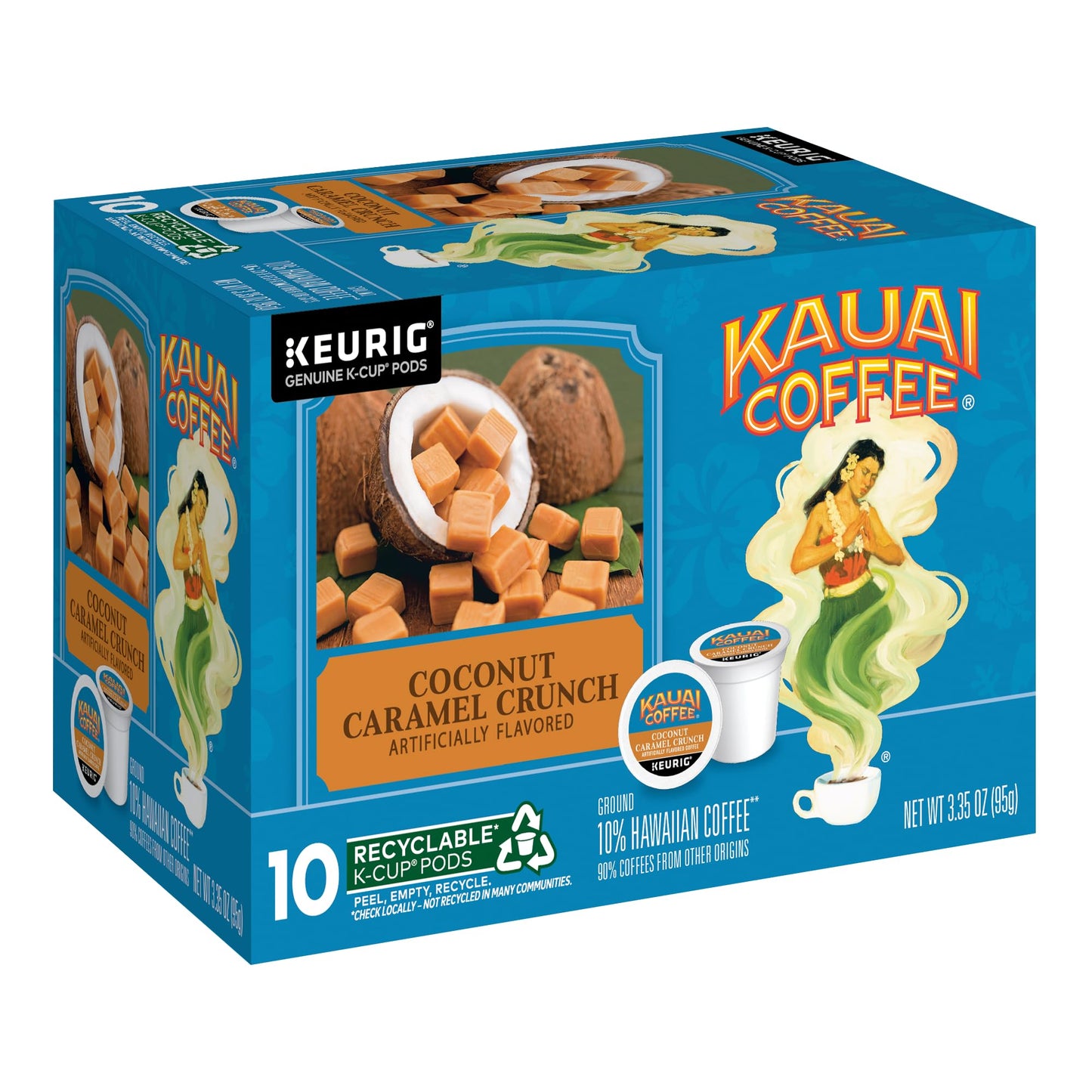 Kauai Coffee K-Cup Pods for Keurig – Arabica Coffee, Mild to Dark Roast, 60 Count Total (6 Packs of 10)