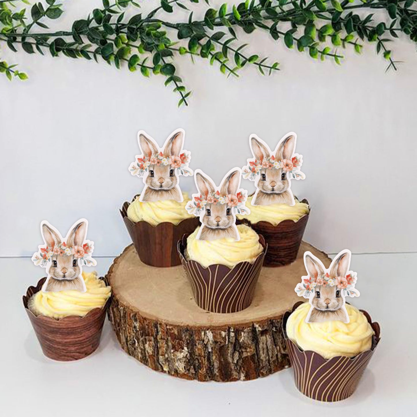 Keaziu 40-Pack Edible Wafer Paper Easter Cupcake Toppers - Rabbit Ears Party Decorations - Food Decor Appetizers Top Picks