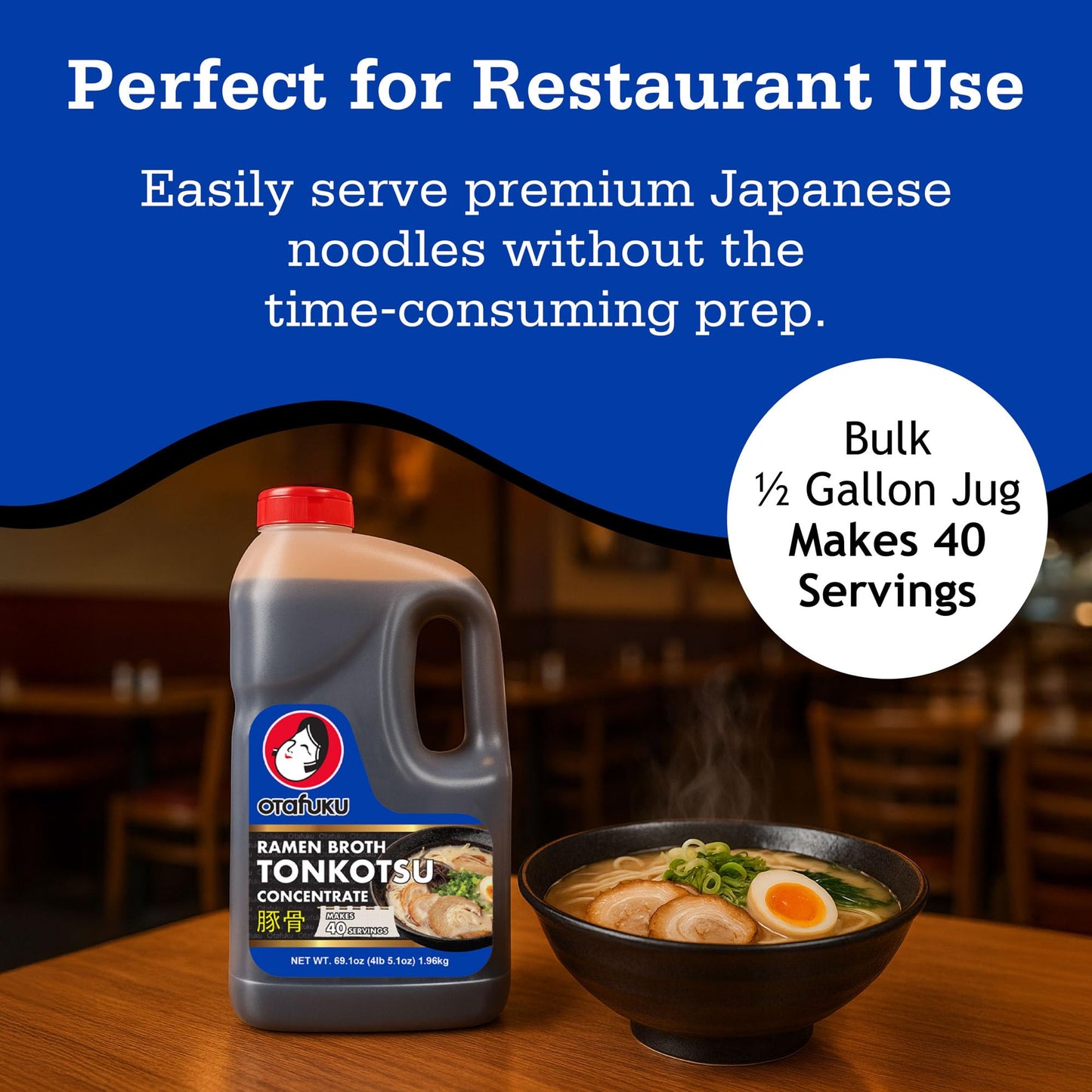 Otafuku Tonkotsu Ramen Broth Concentrate - Authentic Japanese Pork Bone Soup Base for Noodles  and Food Service Use - Restaurant-Quality Umami Taste  69.1 oz (Pack of 1)