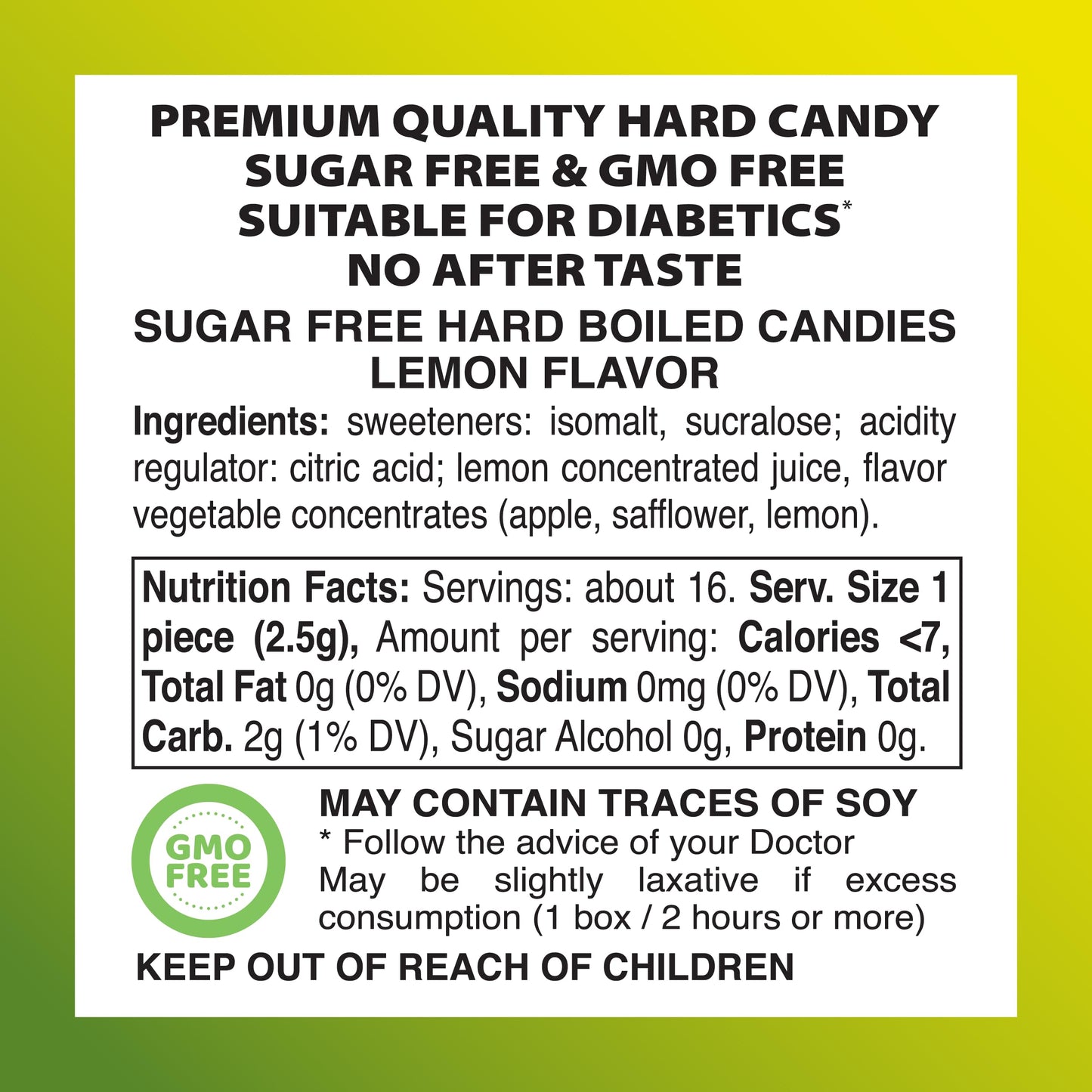 Swiss Imports Sugar Free Bonbons Hard Candy Drops, Lemon, 1.4 Oz/ 40G Box, 9 Pack