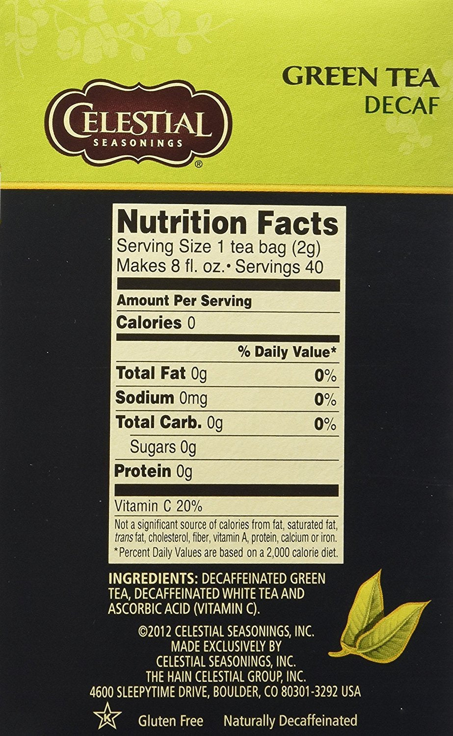 Celestial Seasonings Decaf Green Tea Bags - 40 Ct