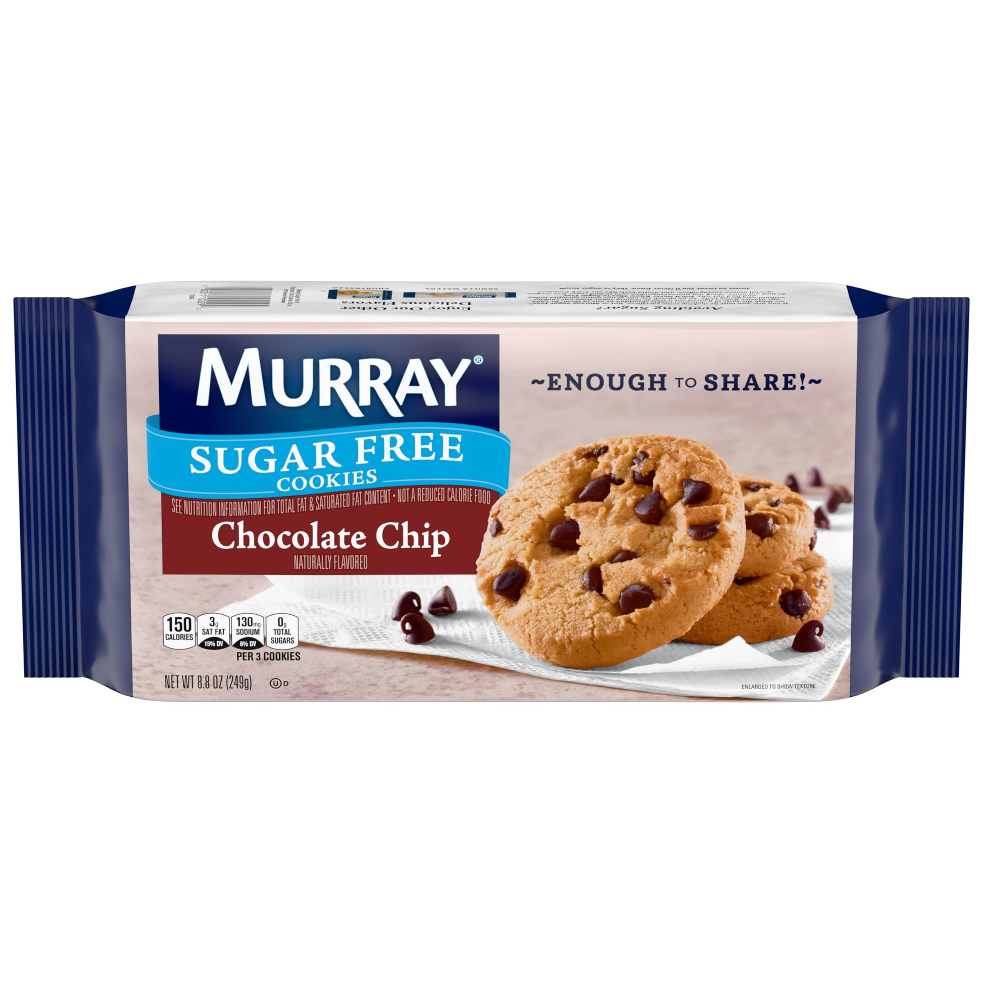 Murray Sugar Free Cookies, Chocolate Chip, 8.8 Ounce Tray, Pack of 12