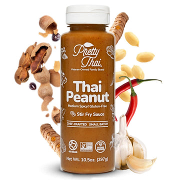 Pretty Thai Peanut Sauce  Gluten Free Certified Non-GMO Vegan Authentic Stir Fry  Dressing  Rice Seasoning  Condiment & Dipping Sauce  100% Natural