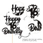 1 Pack Happy 16Th Birthday Cake Topper Glitter Heart Star 16 Fabulous Cake Pick Birthday Sign Cake Decorations For Children 16Th