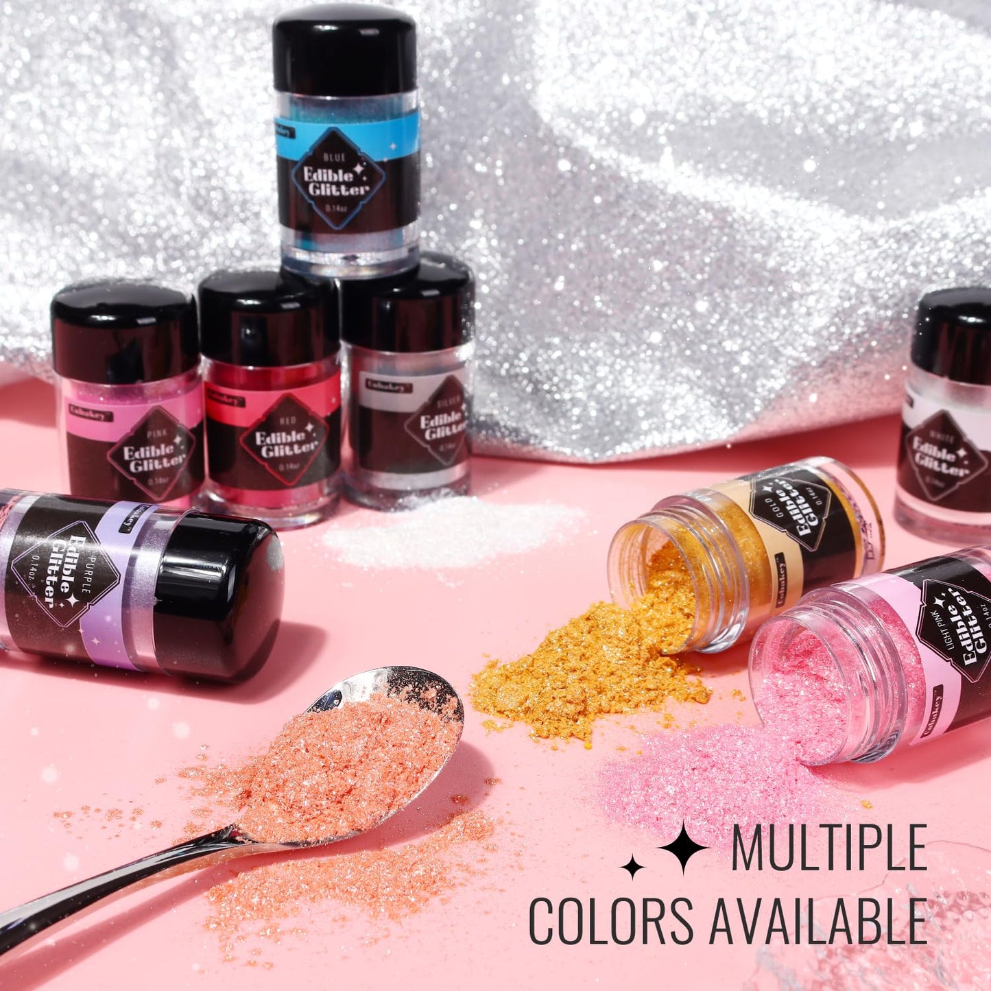 Cobakey Edible Glitter for Cocktails, 4g Blue Atoll Luster Dust for Baking and Cake Decorating