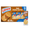 Lance Sandwich Crackers, Malt With Peanut Butter, 10 Individually Wrapped Packs, 6 Sandwiches Each