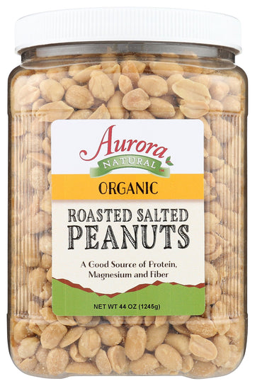 Aurora Products Organic Roasted & Salted Peanuts, 44 Oz