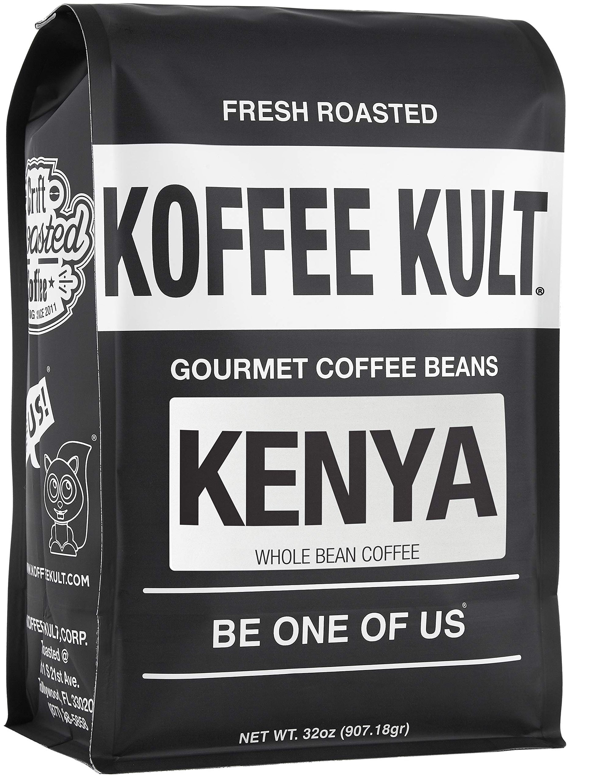Koffee Kult Limited - Kenya Coffee Beans Whole Medium Roast - 100 Single Origin Direct Trade Arabica Beans - Fresh Artisan Roast