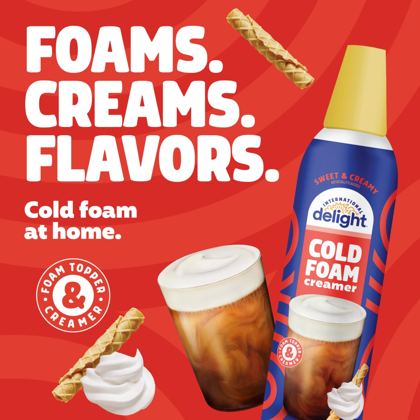 International Delight Cold Foam Coffee Creamer, Sweet & Creamy Cold Foam Flavored Creamer, 14 OZ Can
