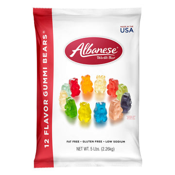 Albanese World'S Best 12 Flavor Gummi Bears, 5 Pound Bag (Pack Of 4)