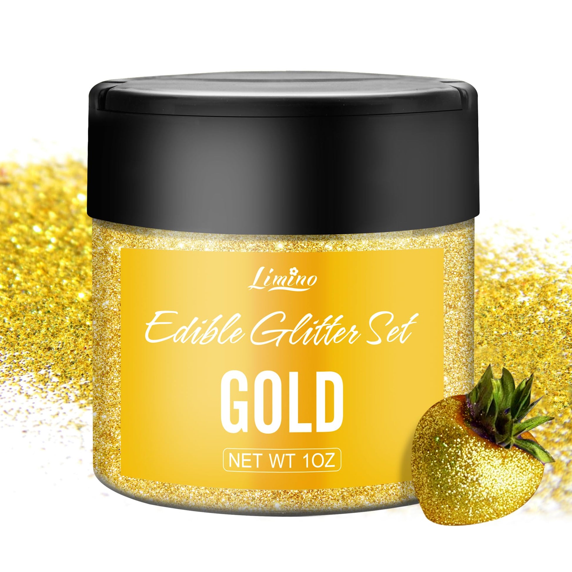 Limino Edible Glitter - 30g Gold Luster Dust for Baking, Cake Decorating, and Drinks