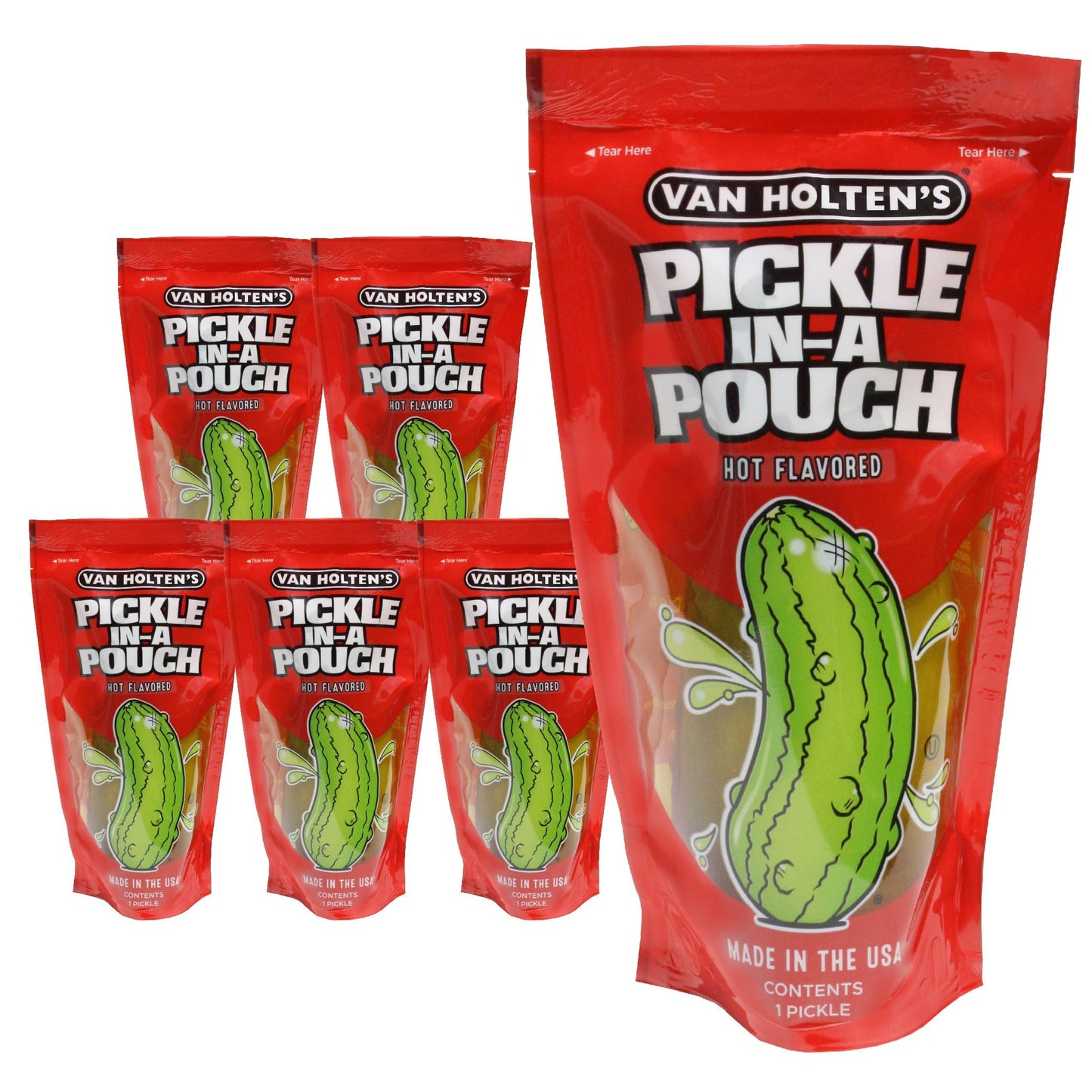 Van Holtens Pickles - Jumbo Hot Pickle-In-A-Pouch - 6 Pack