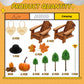 Qunclay 27 Pcs Adirondack Miniature Chair Cake Topper Set, Wood-toned/Autumn-leaf Red, Fall Theme Decorations for Weddings & Parties