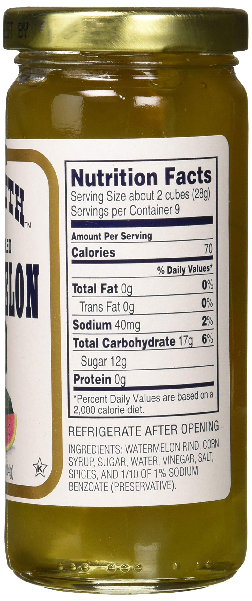 Old South Sweet Pickled Watermelon Rind 10 oz Jar (6 Pack)