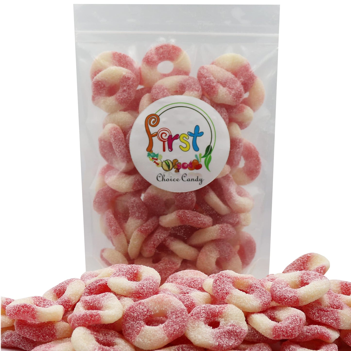 Firstchoicecandy Gummy Rings (Sour Mini Strawberry, 2 Pound (Pack Of 1))