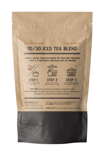 The Southern Standard - Premium Organic Iced Tea Bags - 70/30 Blend (70% Black, 30% Green And White),100 Xl Bags (1 Pound. Makes