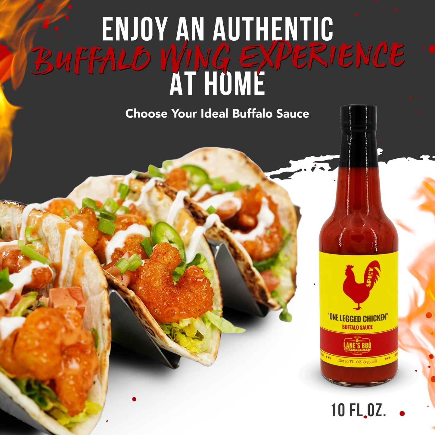 Lane'S One Legged Chicken Buffalo Sauce, Award Winning Buffalo Wing Sauce, Delicious Bold And Tangy Flavor, Goes Great With Chic