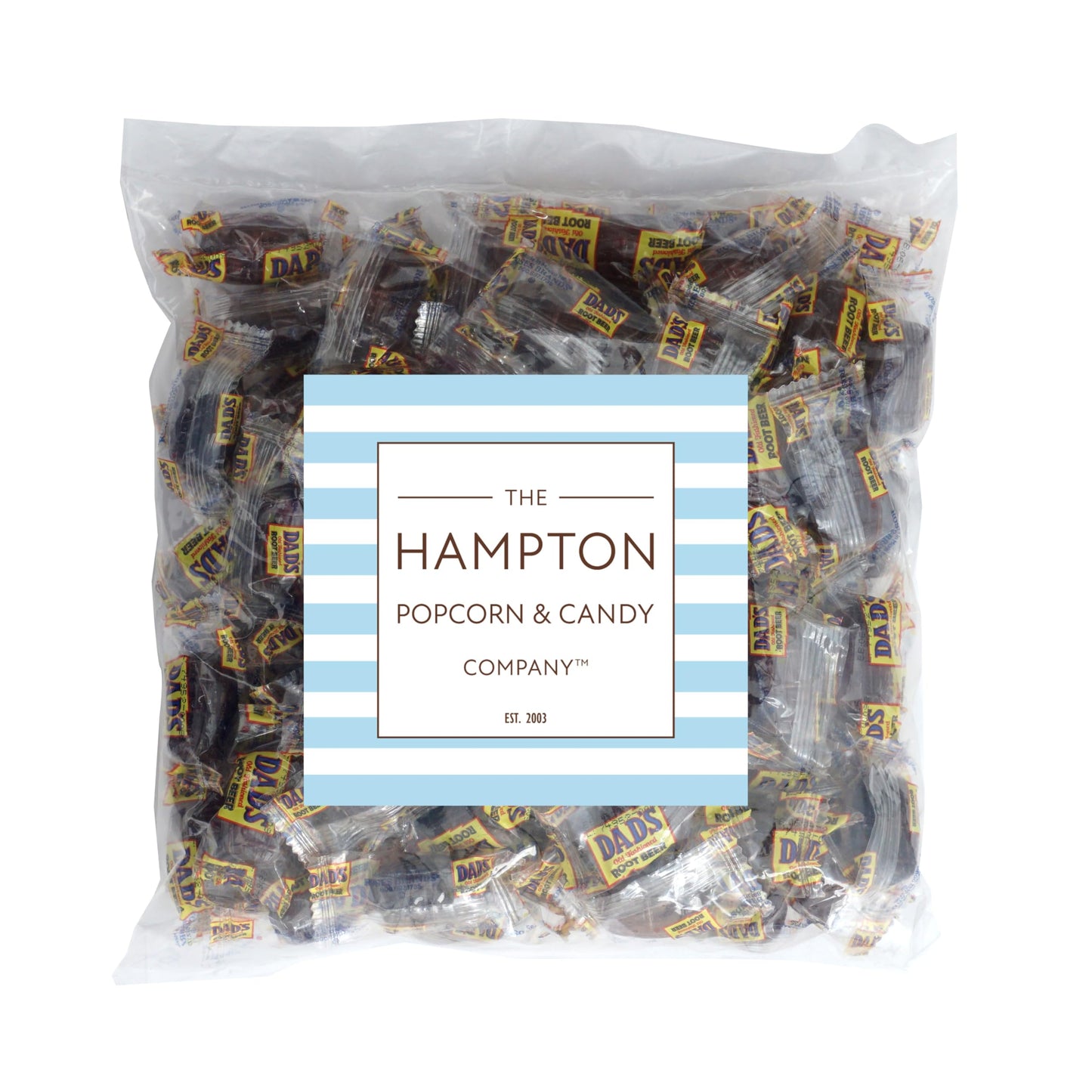 The Hampton Candy Company Dads Root malt-inspired Barrels Hard Candy, 2lb Bulk Bag, Individually Wrapped Old Fashioned Candy