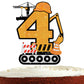 Construction Cake Topper For Boys Girls 4Th Happy Birthday Construction Theme Party Supplies Building Truck Tractor Crane Excava