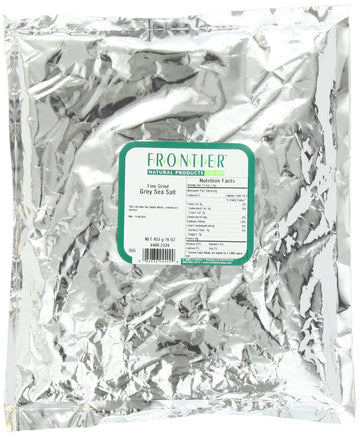 Frontier, Fine Grind Grey Sea Salt, 16 Ounce
