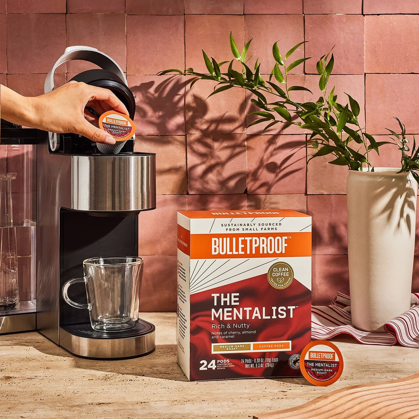 Bulletproof The Mentalist Medium-Dark Roast Single-Serve Pods, 24 Count, 100% Arabica Coffee Sourced From Central And South America