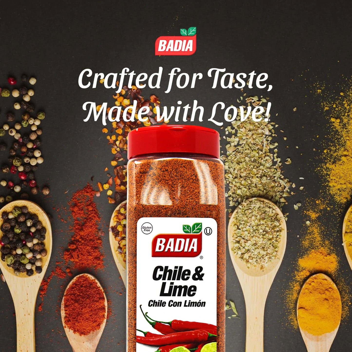Badia Chile & Lime Seasoning  Chile con Limon 25 oz - Spicy Tangy Blend of Chili Peppers & Zesty Lime
