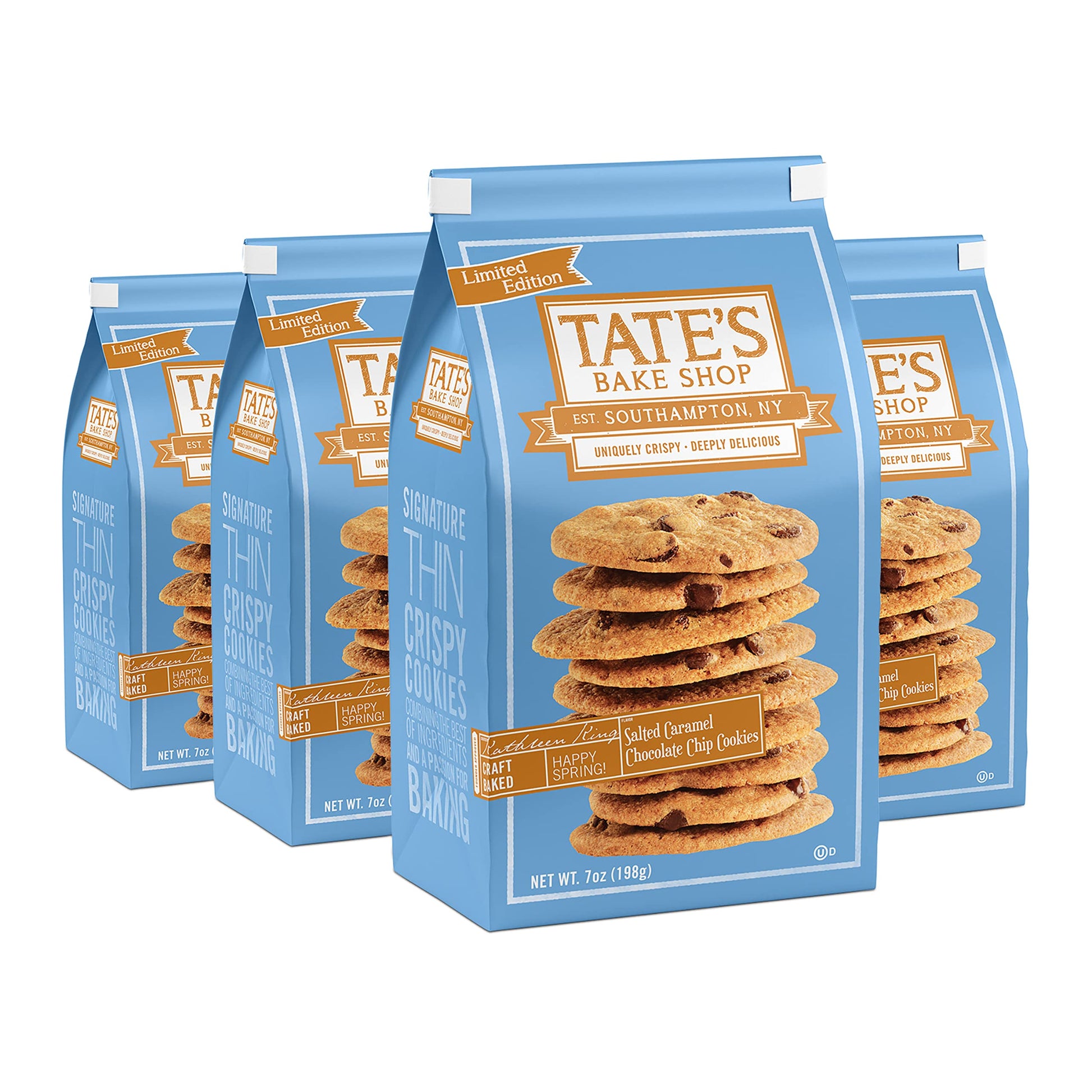Tate'S Bake Shop Salted Caramel Chocolate Chip Cookies, Limited Edition, 4 - 7 Oz Bags