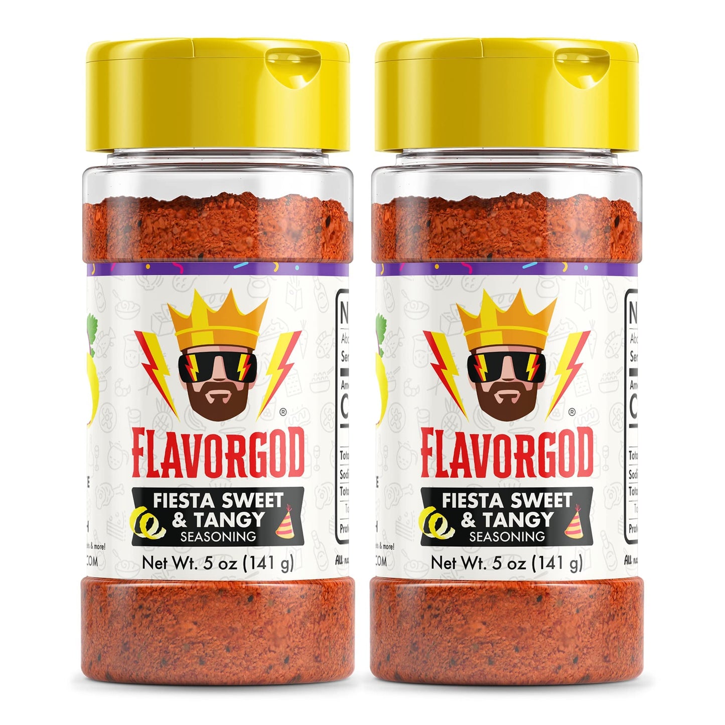 Fiesta Sweet & Tangy Seasoning Mix By Flavor God, Pack Of 2 - Enhanced All Natural & Healthy Spice Blend For Salad, Pasta, & Chicken - Kosher & Low Sodium - Great Flavor Spices And Seasoning Gift