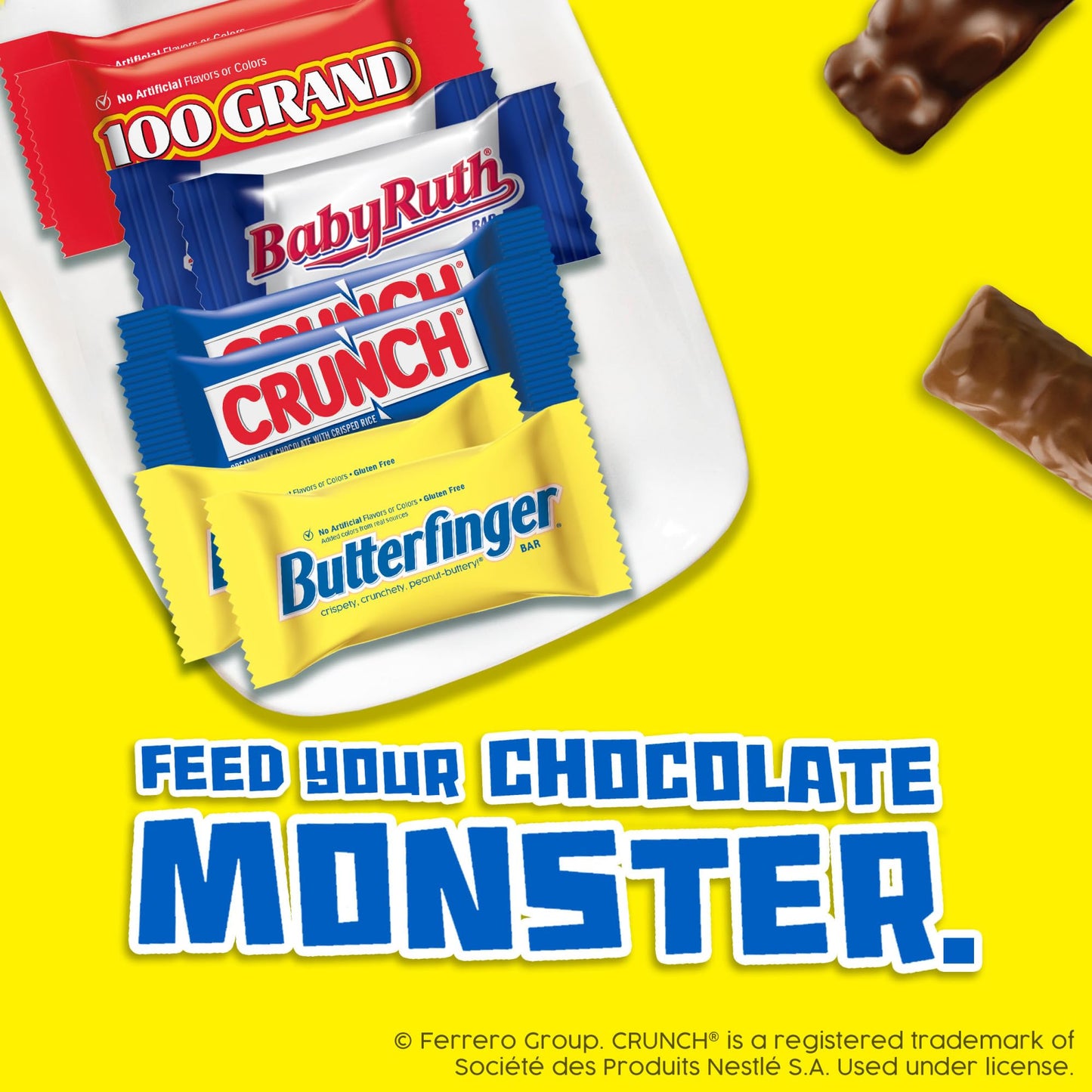 Butterfinger, Crunch, Baby Ruth And 100 Grand, Bulk 60 Pack, Assorted Fun Size Chocolate Candy Bars, Stocking Stuffers, 37.2 Oz
