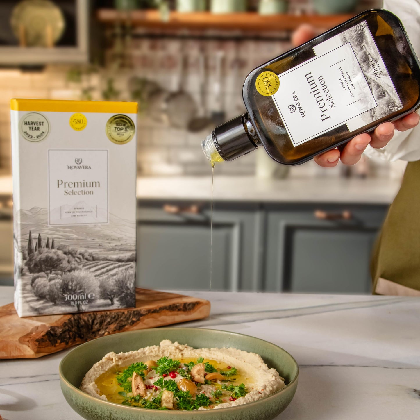 NVG NOVAVERA Organic Extra Virgin Olive Oil, High Polyphenol (600 MG/KG), Cold Pressed, Low Acidity, 16.9 oz, Top 5 World Ranking